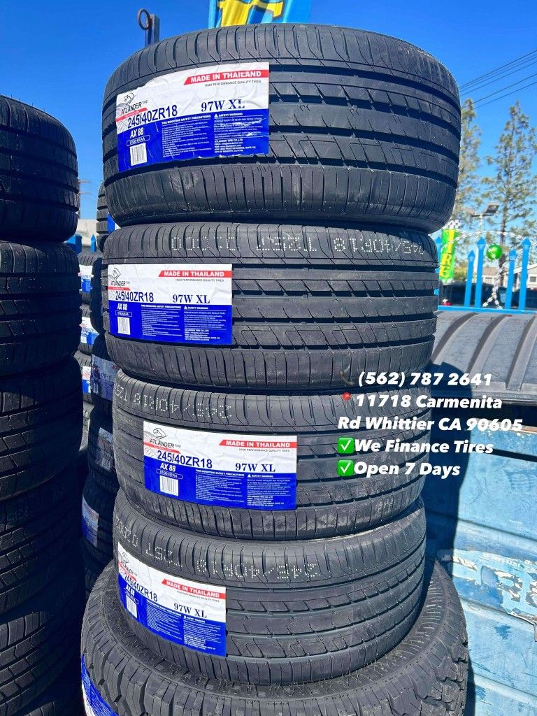 245/40R18 Atlander New Set of Tires Installed and Balanced Set de Llantas Nuevas Instaladas y Balanceadas