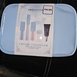 Sparkling Glitter Set & Cosmetic Bag