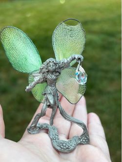 Vintage pewter w/Crystal fairy 🧚