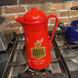 Vintage Red Eight O Clock Coffee Carafe