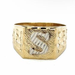 Men’s 10k Yellow Gold S Initial Ring Size 10 GP3117831