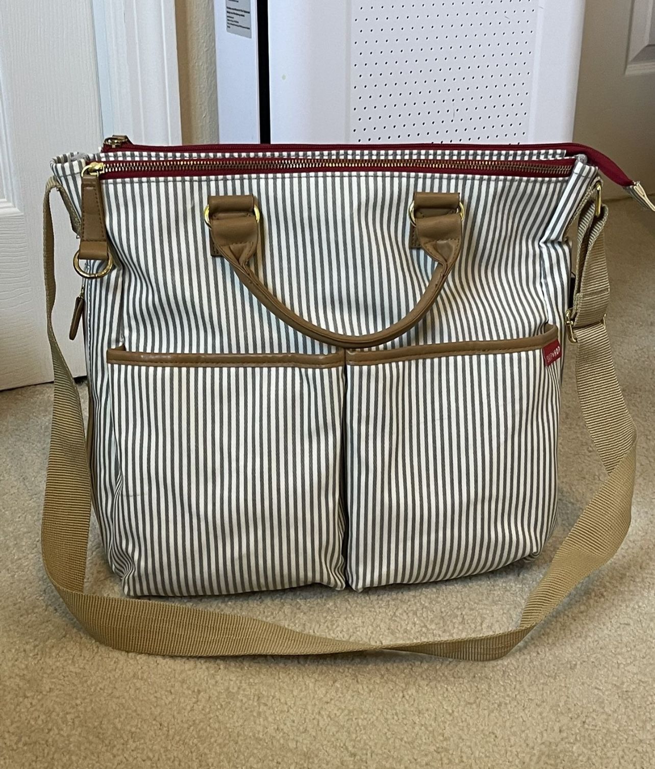 Skip Hop Duo Essential Diaper Bag Special Luxe Edition In French Stripe