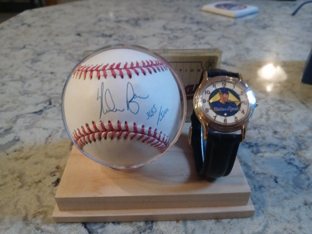 Limited Edition Nolan Ryan Watch & Signed Baseball!