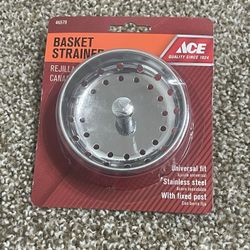 Ace Basket Strainer Stainless Steel Universal Fit New