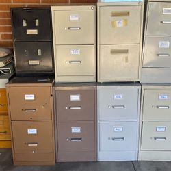 Assorted Filing Cabinets Different Sizes
