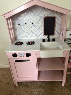 Pink Kitchen and toy chest