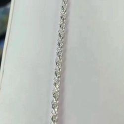 7 Inch Dimond Cut Rope sterling silver 925