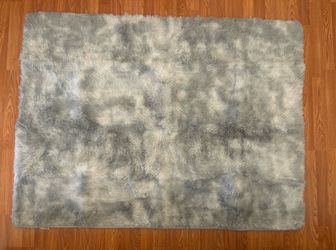 Super Soft Shag Plush Area Rug Carpet Gray neutral color