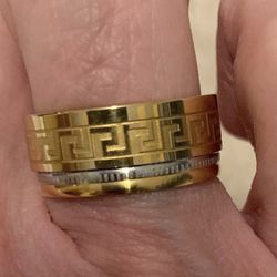 New Gold Filled GREEK style Wedding Band Size 5.5