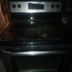 4 Prog Sterling Silver And Black Electric Stove 