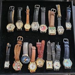🔥  Extremely RARE VINTAGE WATCHES COLLECTORS DREAM! MICKEY,  DOPEY, SYLVESTER, BUGS, TAZ, DAFFY, GOOFY, TWEETY, COYOTE Etc. Disney,  Warner Bros 