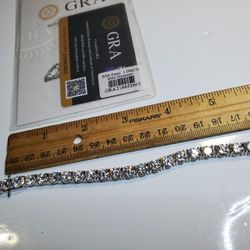 26 Inch Silver sterling Rhodium Plated 6mm 100ct MOISSANITE Tennis Chain Necklace Pass Diamond Test 