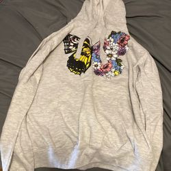 Grey Butterfly Hoodie
