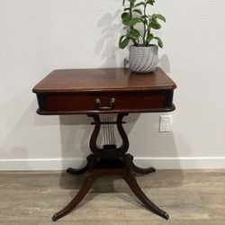 DAZZLING Lyre base end table - one drawer - mahogany - Lexington - splayed leg - delivery available