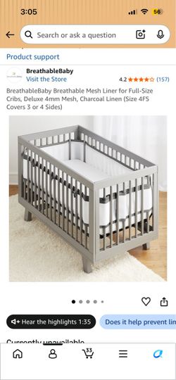 BreathableBaby Mesh Crib Liner Full-Size