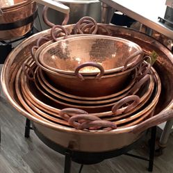 Cazos De Cobre 💯% Mexicanos Nuevos De Differentes Precio I Tamaños Empiezan De $100 El Mas Chico I Asta De $600