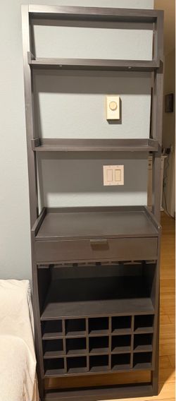 Ladder-Style Wine Bar Cabinet with Wine Rack