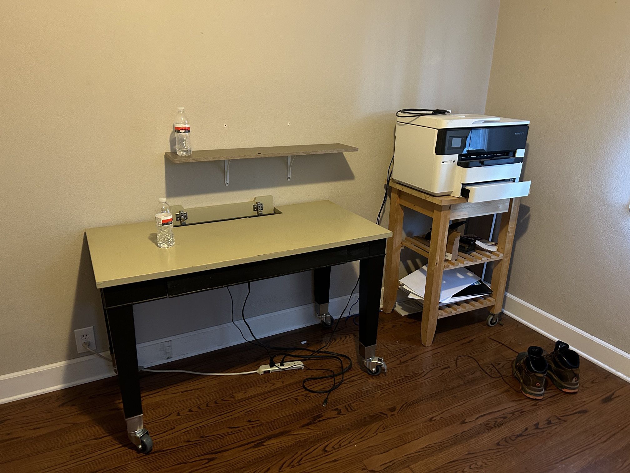 Printer and desk 