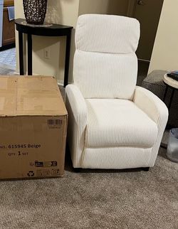 Brand new Beige Corduroy Manual Push-Back Recliner Chair full details in the photo gallery pickup Gaithersburg md20877