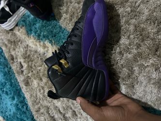 Air Jordan 12 Black Purple Gold Sneaker