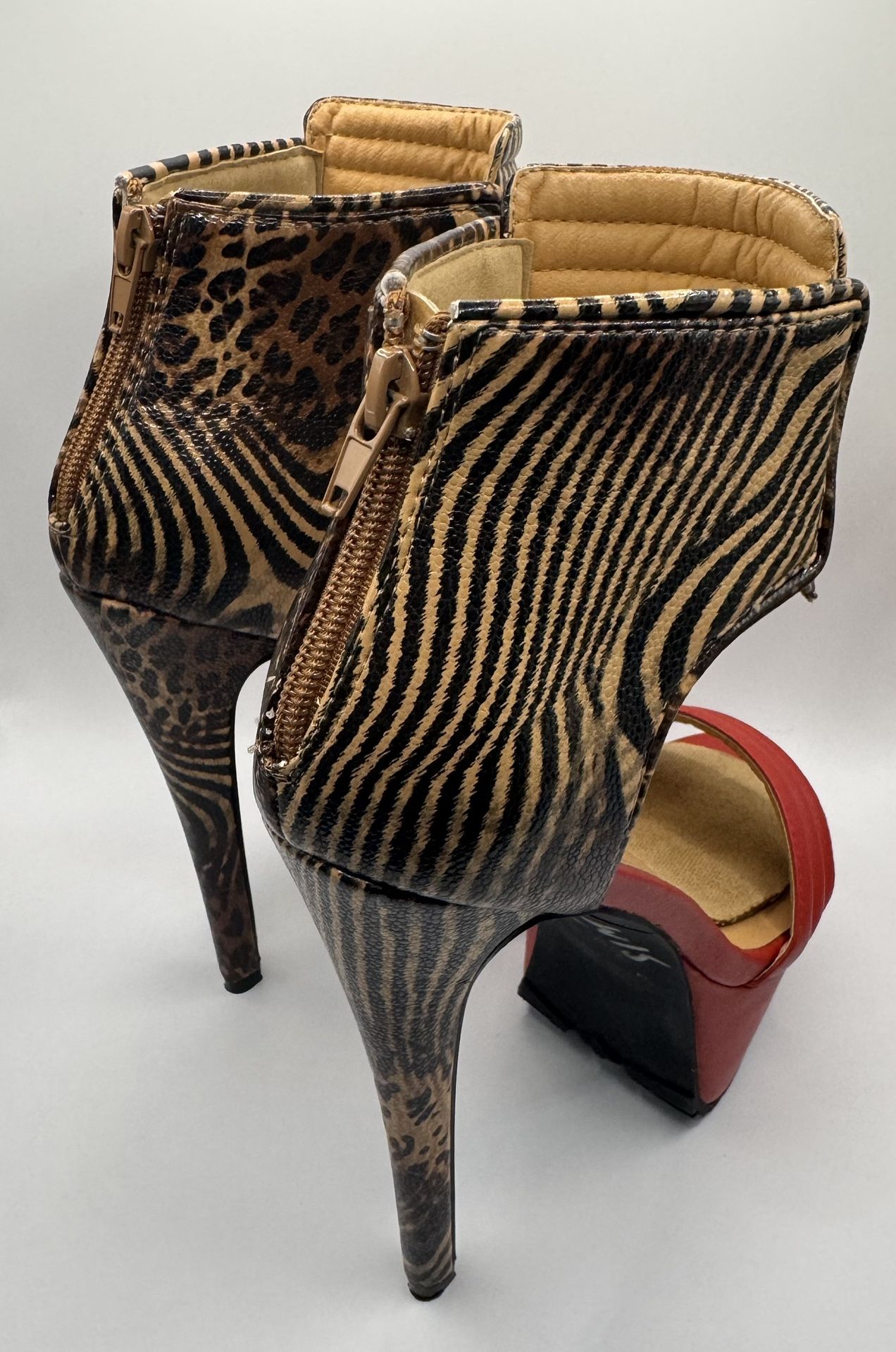 Women’s Red/Leopard Platform Heels