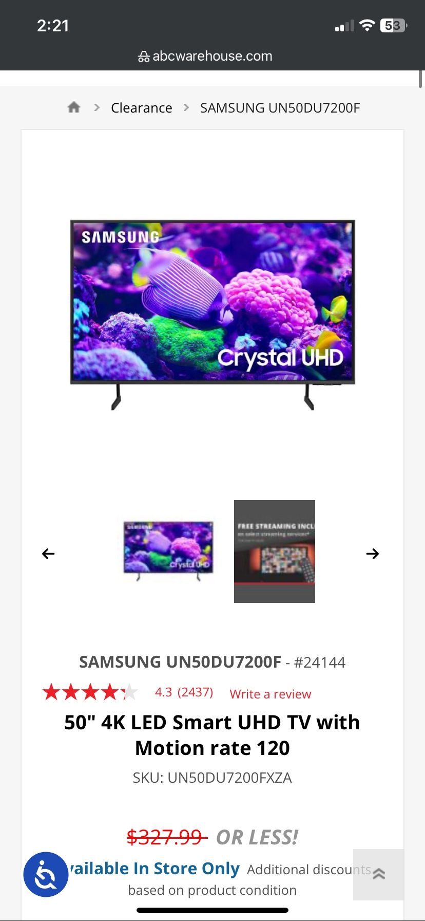 Samsung 50 Inch Tv