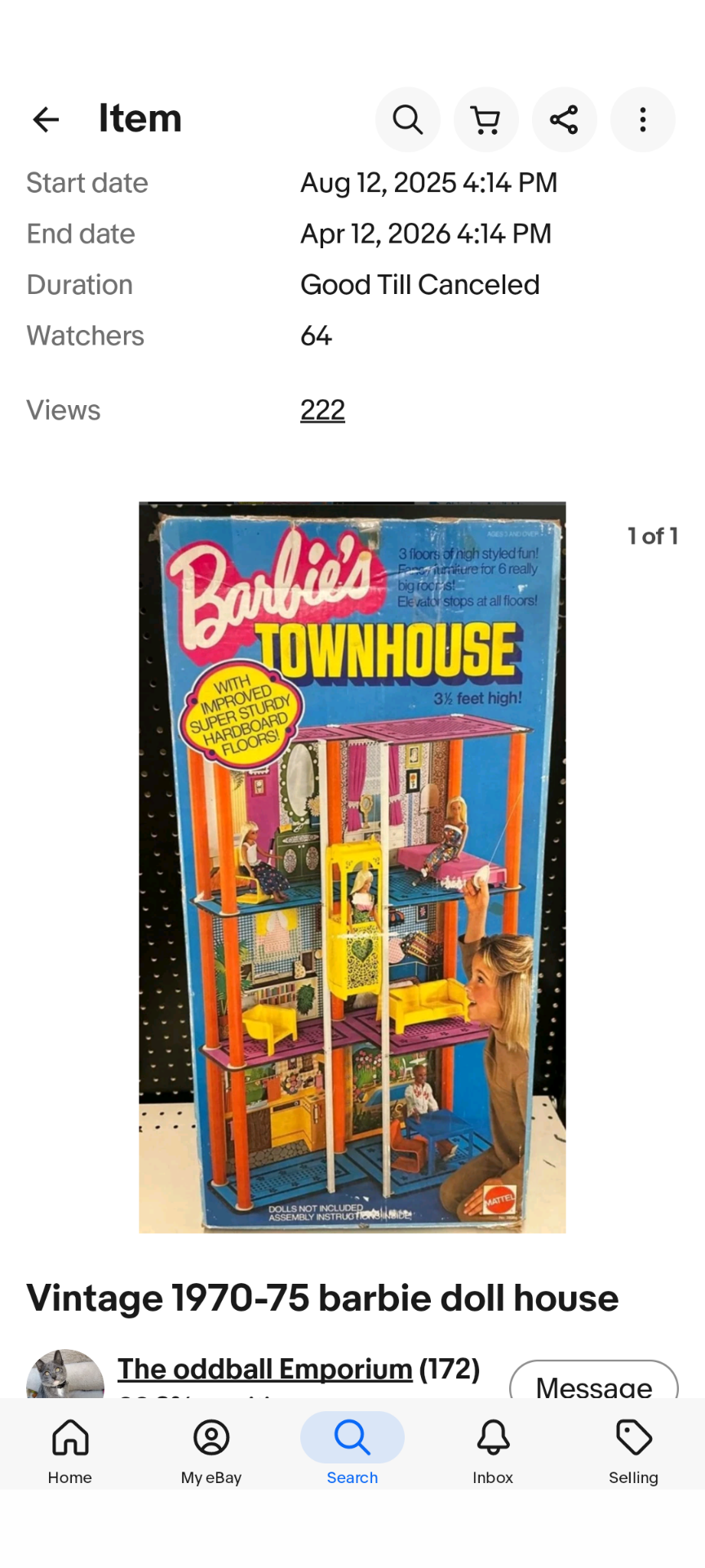Vintage 1970-75 Barbie Doll House