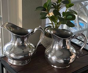 2 Vintage Quadruple Silver Plated Water Pitchers