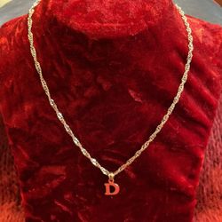 925 NEW SILVER Necklace With  D  Pendant 