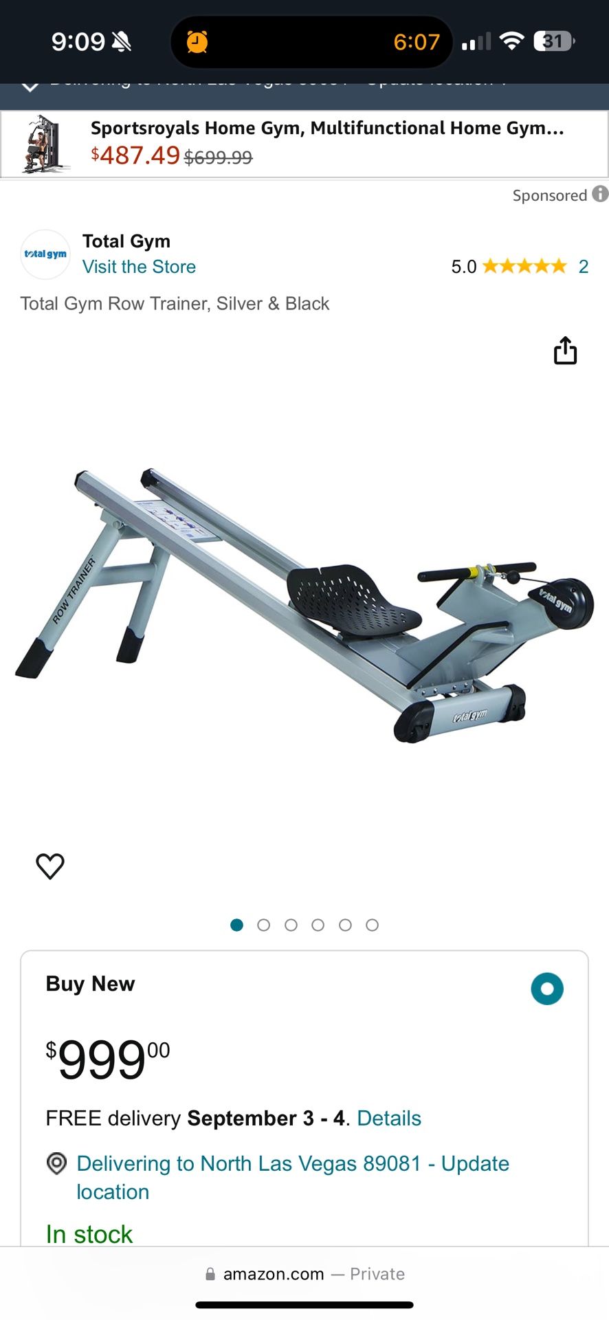 Total Gym Row Machine