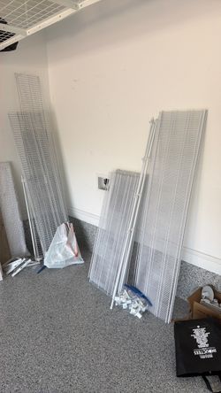 White Wire Shelving Panels with Hardware