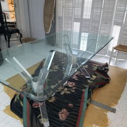 Glass dining table