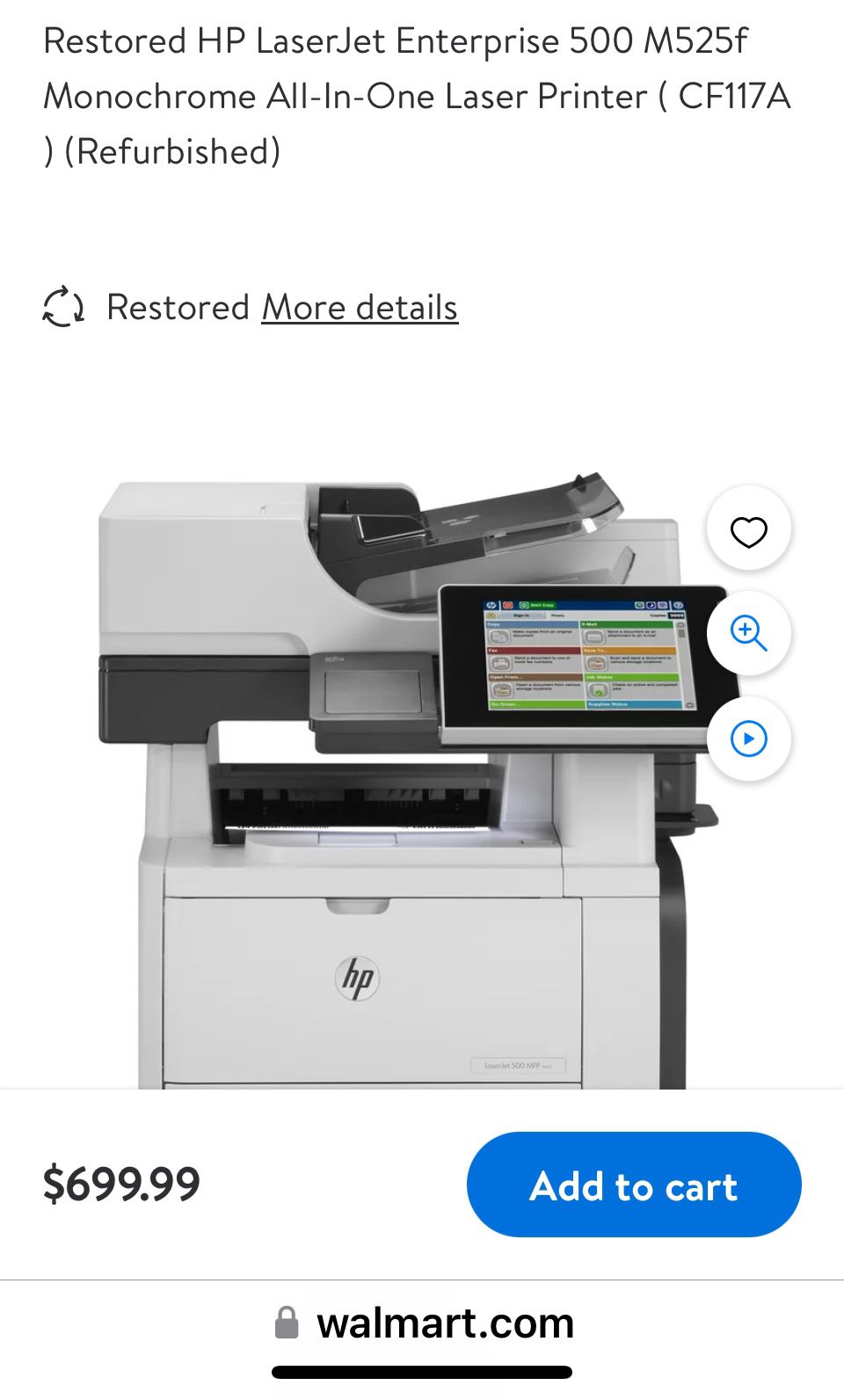 HP Laser Jet 500 MFP Printer 