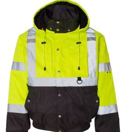 Best  quality insulated  class 3 with  class  E rain pants , to keep you nice and warm detached hoodie for warm weather plenty of pockets retail store