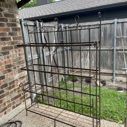 ANTIQUE Wrought Iron  Four Shelf. Great For Plants, Etc 