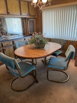 1980’s vintage dining set aqua