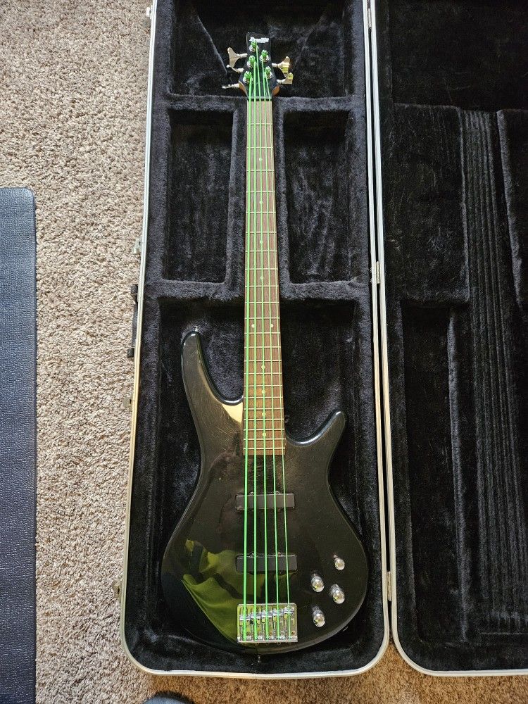 Ibanez Gsr205 5 String Bass With Amp And Hard Case