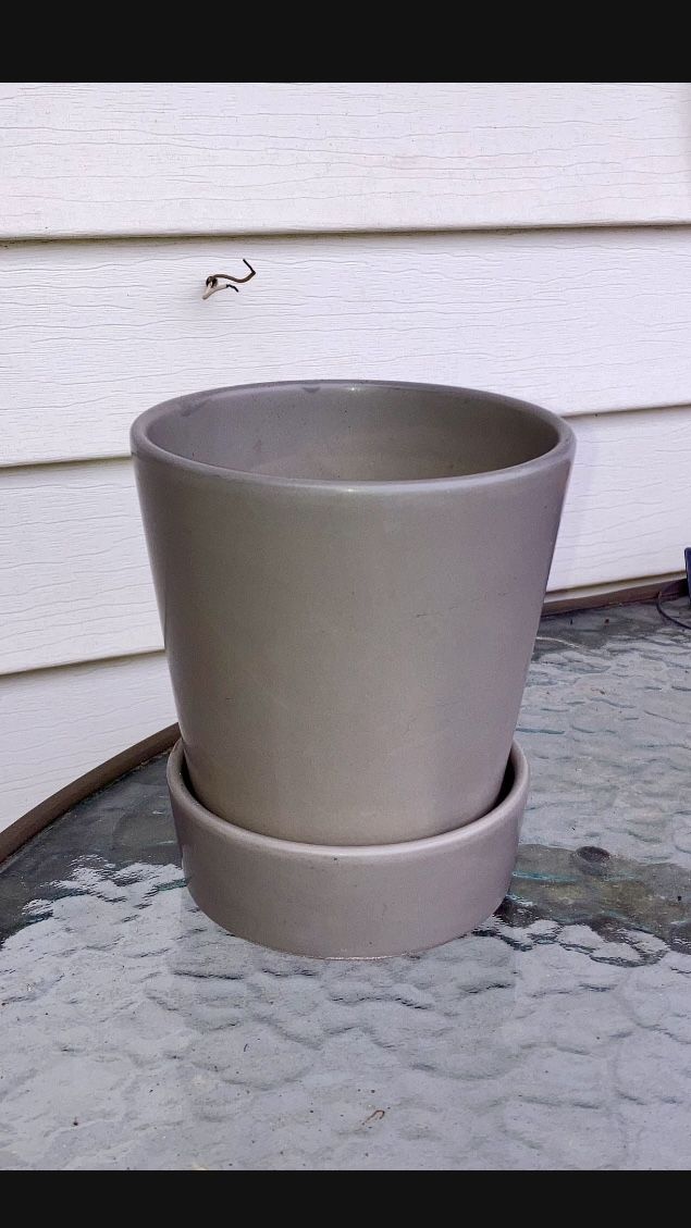 Taupe Ceramic Planter