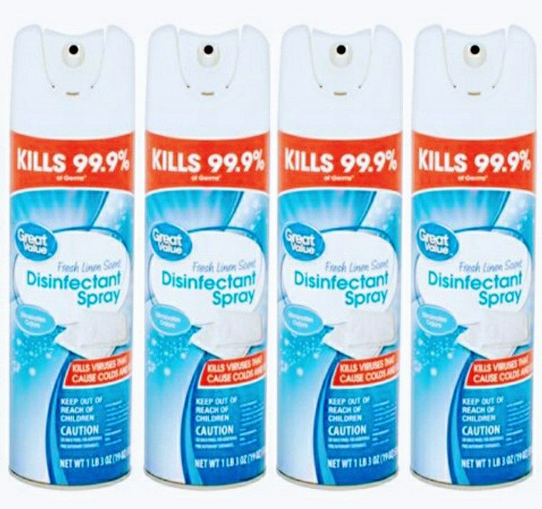 4x17oz Greatvalue Disinfectant spray. Like Lysol