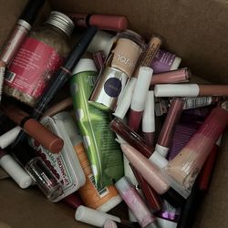 Box of make up and lotions