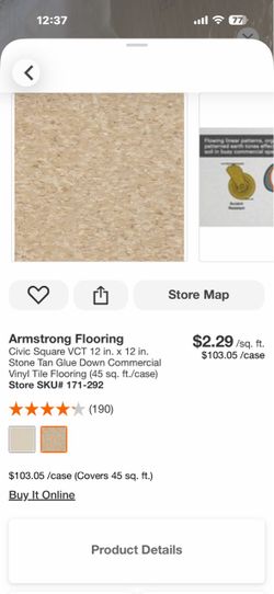 Armstrong Flooring Civic Square VCT 12 in. x 12 in. Stone Tan Glue Down Commercial Vinyl Tile Flooring (45 sq. ft./case)