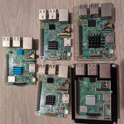 Lot of 5 Raspberry Pi (4x 3B & 1x 3B+) - Tested & Booted to OS | Switched Power