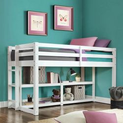 Twin. Size Loft Bed Soild Wood New No Mattress 