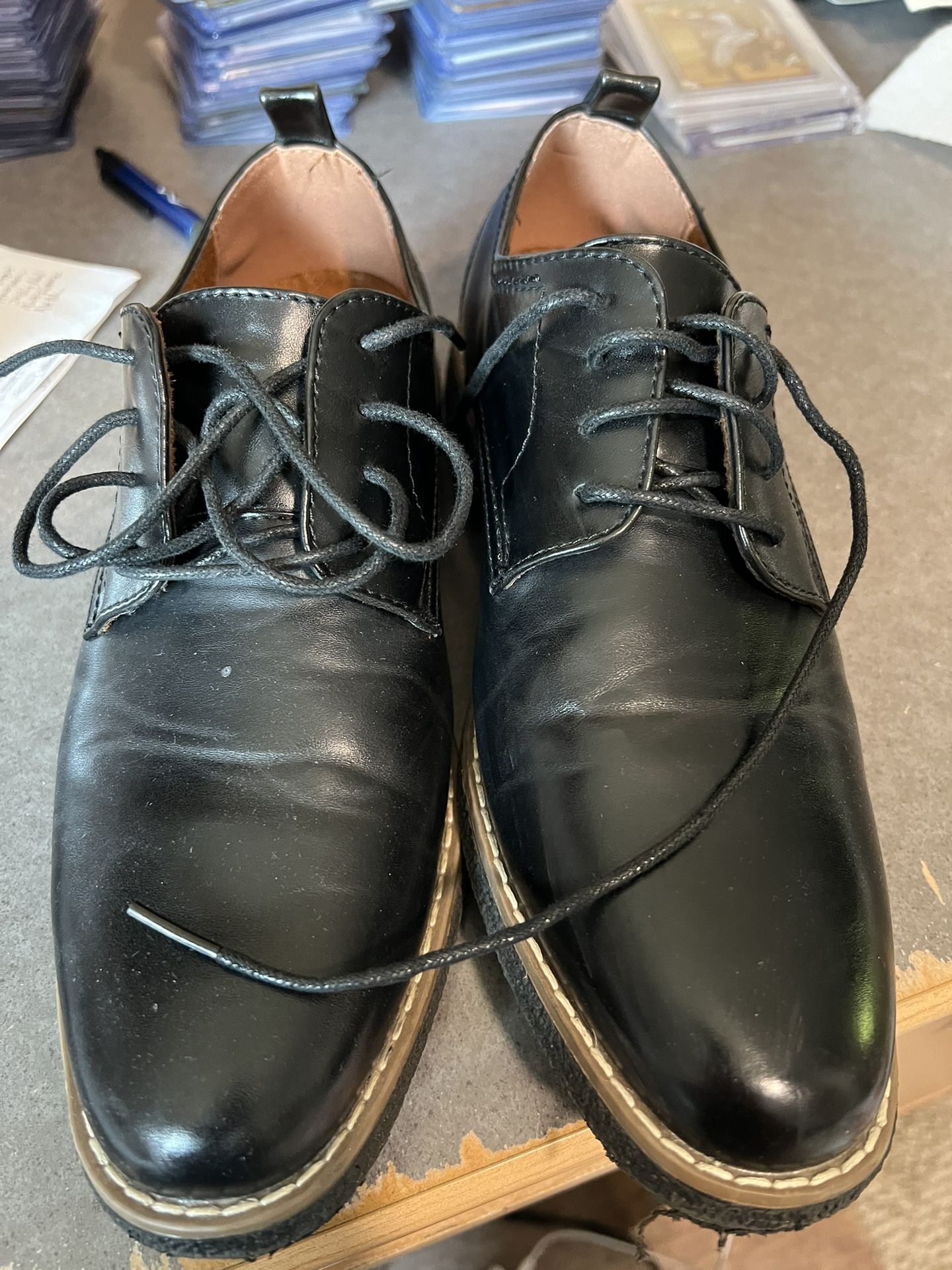 Deer Stags Zander Black Boys Dress Shoes Size 6