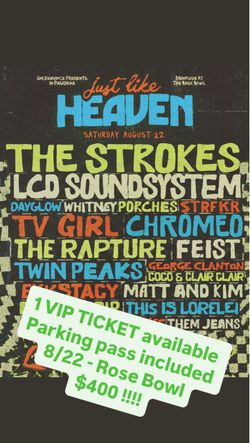Just Like Heaven Festival VIP Ticket + Parking
