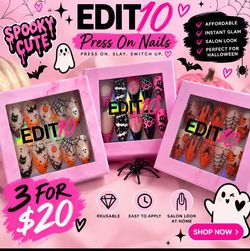 Halloween Press On Nails Set of 3