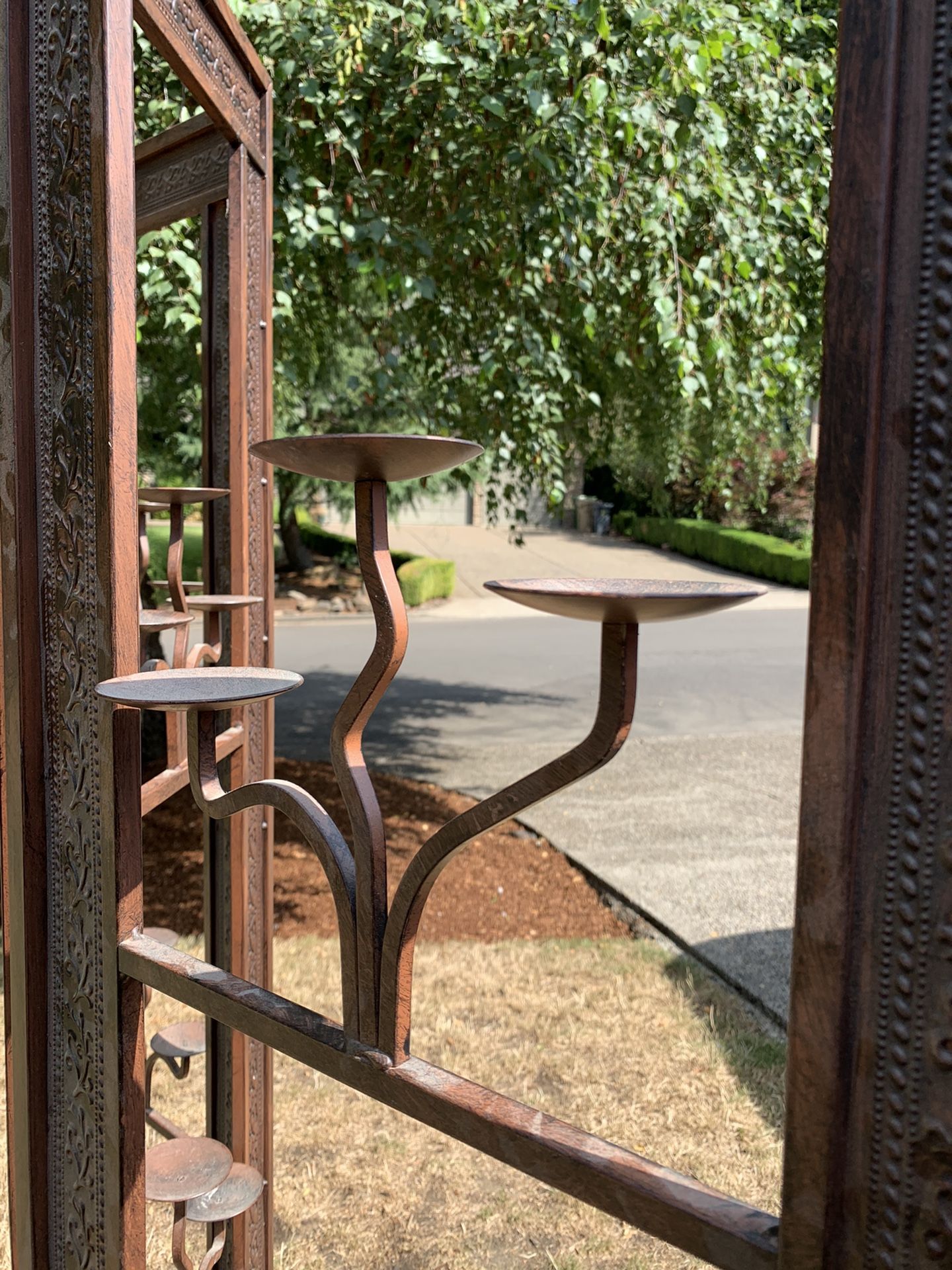 Trifold decorative candle room divider. Each panel is 70” High x 18