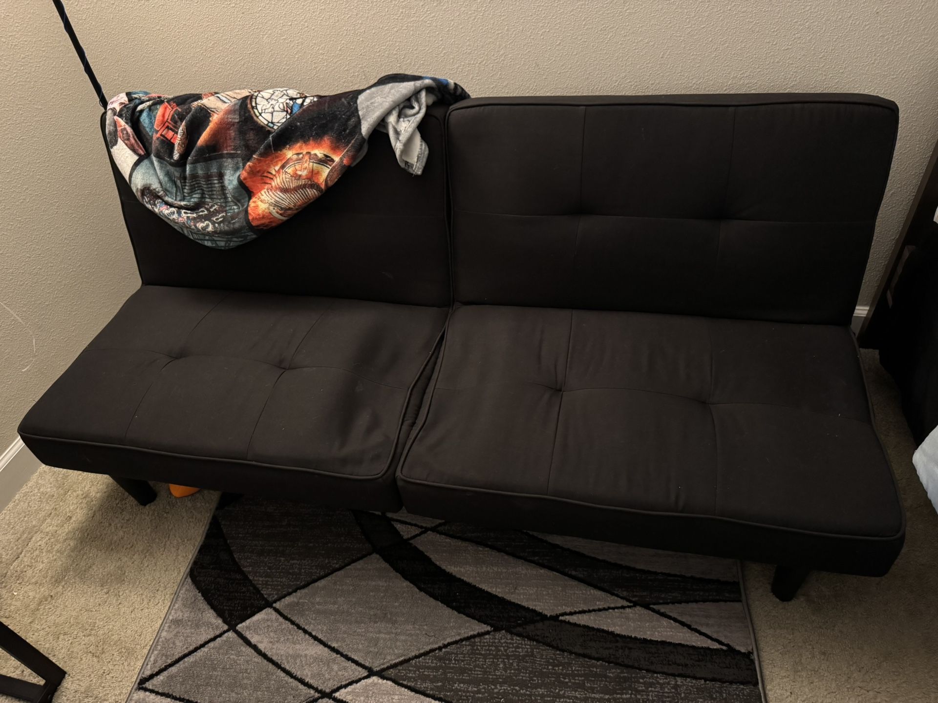 Black Futon(Couch + Bed All In One)