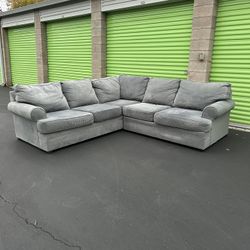 Beautiful Grey 2pc Sectional Couch (Delivery Available)