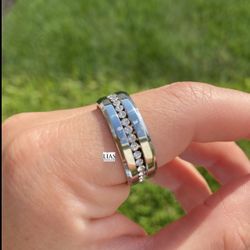 New 18k White Gold Men Wedding Ring 